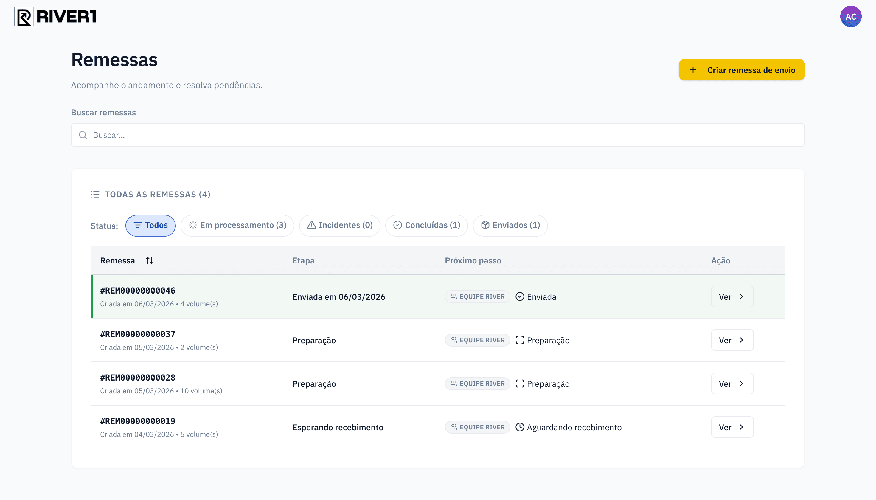 Dashboard em tempo real